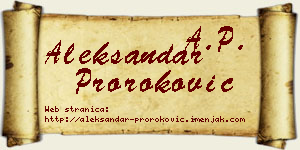 Aleksandar Proroković vizit kartica